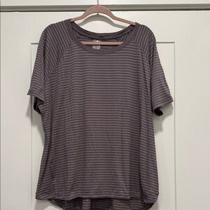 CALIA by Carrie Underwood Purple Striped Short Sleeve Tee